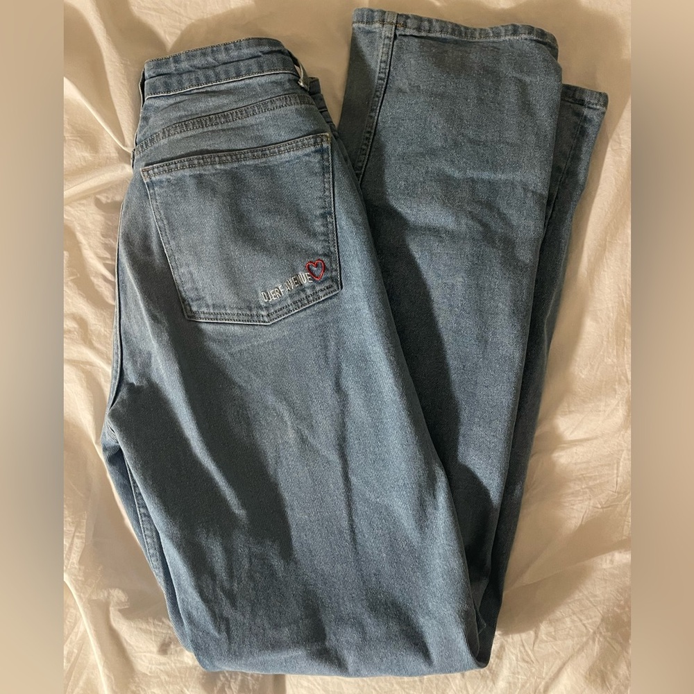 Djerf avenue straight jeans mid blue - Tall